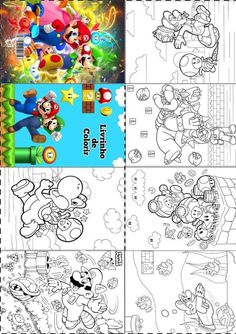 an image of mario and luigi coloring pages for the nintendo wii game, which is being used