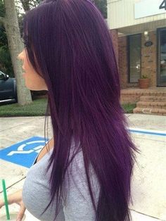 Dark Purple Hair Color, Long Purple Hair, Lilac Hair Color, Violet Hair Colors, Purple Ombre Hair, Dark Purple Hair, Plum Hair, Violet Hair, Lilac Hair