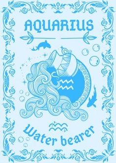 an aquarius poster with the words water bear on it