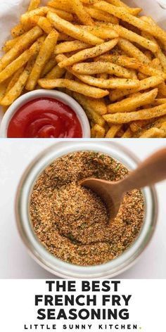 the best french fry seasoning is in a bowl