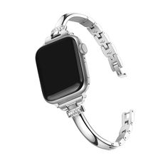 PRICES MAY VARY. Compatible with Apple Watch Band 40mm 38mm 41mm SE Series 9/8/7/6/5/4/3/2/1 Elevate Your Look: Add some sparkle to your wrist with Secbolt Bling Bands for Apple Watch. The rhinestones are eye-catching without being too flashy, making them perfect for any occasion. Sleek and Comfortable: Our bands are made from high-quality metal that's polished to perfection. They wrap smoothly around your wrist, making them comfortable for all-day wear. Perfect Fit: Our bands come with a resizi Apple Watch Black With Silver Band, Women's Silver Apple Watch Bands, I Watch Bands For Women Silver, Apple Watch Y Pandora, Apple Watch Silver Band, Silver Apple Watch Band, Silver Apple Watch, Smart Watch Iphone, Apple Watch Bands Fashion