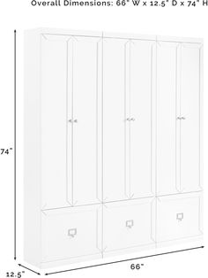 the measurements for an armoire with drawers