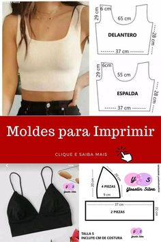 the instructions for how to make a crop top with straps and brailles in spanish