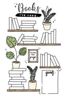 some books and plants on shelves with the words books i've read above them