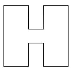 the letter h is shown in black and white, with no outlines on it