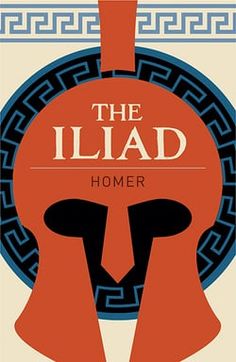 the illad novel cover with an orange helmet