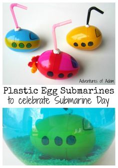 plastic egg submarines to celebrate submarine day