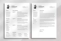 two professional resume templates on top of each other, one with a headshote and