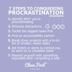 7 Tips for Conquering Procrastination Overcome Procrastination Tips, How To Focus On Yourself, Chronic Procrastination, Procrastinating Tips, Beating Procrastination, Anti Procrastination, Procrastination Tips, Motivation Help