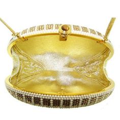 "Heart- stoppingly beautiful design and sparkle! These Evening Formal Oval shaped Purses in gold, gold with pearls and ALL CLEAR will be the talk of town!! Each is handmade. Each takes months to complete, one crystals at a time! Here at Etsy, we offer you the best quality at discounted prices, a fraction of what high priced retailers charge! These are evening bags that are fully covered in genuine, very fine, small sized Swarovski Crystals from Austria! One purse is in all CLEAR CRYSTALS, One is Designer Gold Bags With Rhinestones, Luxury Bedazzled Jewelry For Party, Luxury Bedazzled Party Jewelry, Luxury Gold Bags With Bling, Luxury Gold Bag With Bling, Luxury Gold Bling Bag, Gold Evening Bag With Bling For Events, Luxury Crystal Embellished Evening Bag For Formal Occasions, Luxury Crystal Embellished Evening Bag For Formal Events