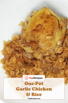 One-Pot Garlic Chicken and Rice Recipe Garlic Chicken And Rice, Chicken And Rice Recipe, Pot Food, Rice Chicken, Boneless Chicken Thigh Recipes