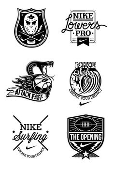 six different logos for various sports teams