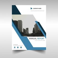 a blue and white annual report cover