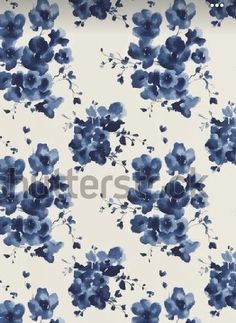 blue flowers are on a white background