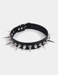 Spike choker necklace Punk Choker With Spikes, Rock Style Jewelry Choker For Alternative Fashion, Rocker Style Festival Choker Jewelry, Rock Style Choker Jewelry For Alternative Fashion, Rock Style Choker For Alternative Fashion, Gothic Spiked Choker For Festivals, Punk Style Spiked Choker Jewelry, Punk Style Spiked Choker, Spiked Choker For Concerts