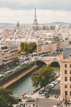 an aerial view of the eiffel tower and river seine in paris, france