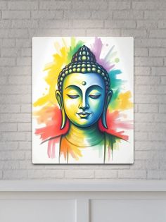 "Colorful Crayon Inspired Abstract Art Buddha " Metal Print for Sale by Dev-Ang | Redbubble