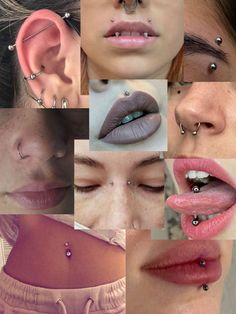 Easy To Hide Piercings, Vertical Nose Tip Piercing, Piercing Yourself, Type Of Ear Piercings, Lip Piercing Women, Female Piercings Ideas, Venom Bites Piercing, Dolphin Bites Piercing, Fang Piercing