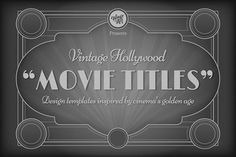 the vintage hollywood movie titles are displayed in this black and white photo with an ornate frame