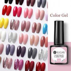 Specification: Brand: UR SUGAR Capacity: 7.5ml Quantity: 1 Bottle Color: As the pictures show Package Contents: 1 Bottle 7.5ml Soak Off Glitter Gel Feature: new retail and high quality. Suitable to apply on UV gel nails, acrylic nails and natural nails etc. Help strengthen your nails with a durable shiny coat. Perfect Nail Polish Spring, Color Manicure, Nails Inspiration Summer, Nails For Summer, Nail Art Gel, Professional Nail Art, Bright Nails