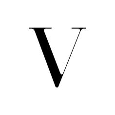 the letter v is in black and white