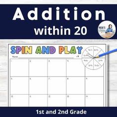 the addition within this spin and play activity is great for students to practice their math skills