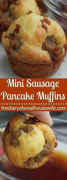 mini sausage and pancake muffins are the perfect breakfast for two or four