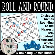 roll and round game with blue dices on the front, including two numbers and one number