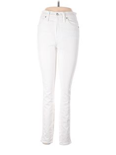 Madewell Jeans Size: 28 White Bottoms - used. 90% COTTON, 8% POLYESTER, 2% ELASTANE, Cropped, High Rise | Madewell Jeans - High Rise: White Bottoms - Size 28 Cheap Mid-rise White Jeans, Zara White Mid-rise Jeans, White Mid-rise Jeans With Button Closure, White Non-stretch High Rise Jeans, White Mid-rise Elastane Jeans, White Bottoms, Madewell Jeans, High Jeans, Madewell