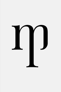 the letter p is shown in black and white