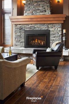 Living Room With Wood Fireplace Wood Fireplace Ideas, Burning Fire, Fireplace Ideas, Wood Stove, Real Wood, Wood Burning