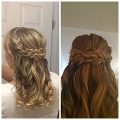 French Braid Crown Half Up, Crown Braid Wedding, Braided Half Up Half Down Hair, Half Crown Braids, Grad Hair, Braid Half Up Half Down, Bridesmaid Crown, Bridemaids Hairstyles