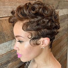 Finger Wave Hairstyle, Wave Hairstyle, Curly Pixie Hairstyles, Finger Wave, New Hair Trends, Curly Pixie Cuts, Finger Waves, Curly Pixie, Short Layered Haircuts