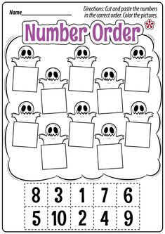 the number order worksheet for halloween