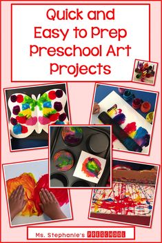 Quick and Easy to Prep Preschool Art Projects - Ms. Stephanie's Preschool Back To School Art, Color Crafts, Process Art, Color Activities, Holiday Projects, Preschool Learning