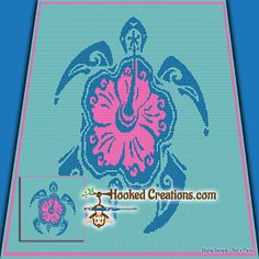 an image of a cross stitch pattern with a turtle on it's back and the words hooked creations