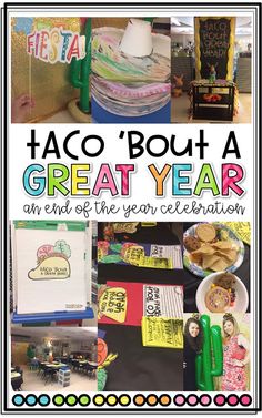 a collage of images with the words taco'bout a great year written on it