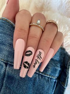 Kiss Nails, Glamorous Nails, Acrylic Nails Coffin Pink, Bling Acrylic Nails, Acrylic Nails Coffin Short, Pink Nail, Cuticle Pusher, Nail Polish Strips, Nail Glue