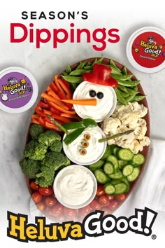 Snowman Crudité Board Winter Party Food For A Crowd, Veggie Snowman, Crudite Platter, Christmas Eats, Charcuterie Inspiration, Holiday Snacks, Veggie Tray, Christmas Food Dinner, Cookie Party