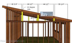 an image of a house being built with measurements