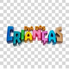 the word creanza written in colorful letters on a transparent background with clippings