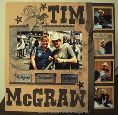 this is an image of a scrapbook page with pictures and the words tim on it