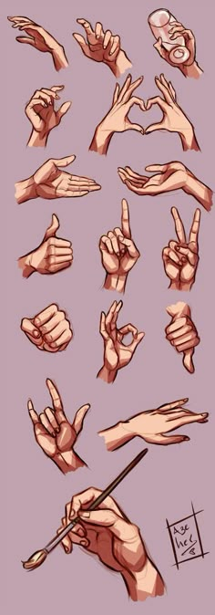 hands doing different gestures with their fingers