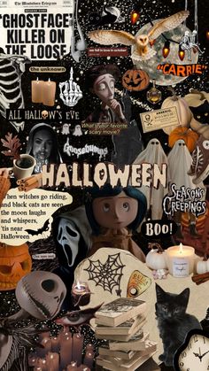 a collage of halloween related items