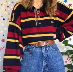 Clothing Athstetic, Fashion Pallete, Retro Vintage Outfits, Celana Fashion, Look Retro, 90s Outfit, Indie Outfits, Casual Stripes