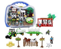 Kiddie Play Farm Toys Horses Brown, Miniature Farm, Play Farm, Toys For Toddlers, Farm Toys, Farm Signs, Milk Cans, Farm Tractor, Fence Panels