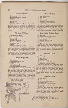 an old recipe book with instructions on how to cook