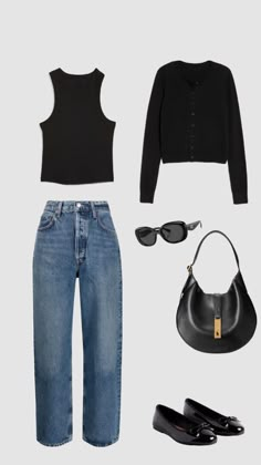 Cropped Black Cardigan Outfit, Cardigan Black Outfit, Jeans Leggings Outfit, Minimalist Fall Outfits, Minimalist Fall Outfit, Amsterdam Outfits, Black Cardigan Outfit, Minimal Outfit Ideas, Amsterdam Outfit