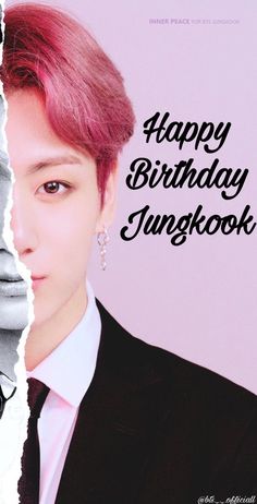 an image of a man with pink hair in the middle of his face and text that reads happy birthday hungbook