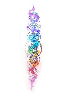 the seven chakras are arranged in different colors